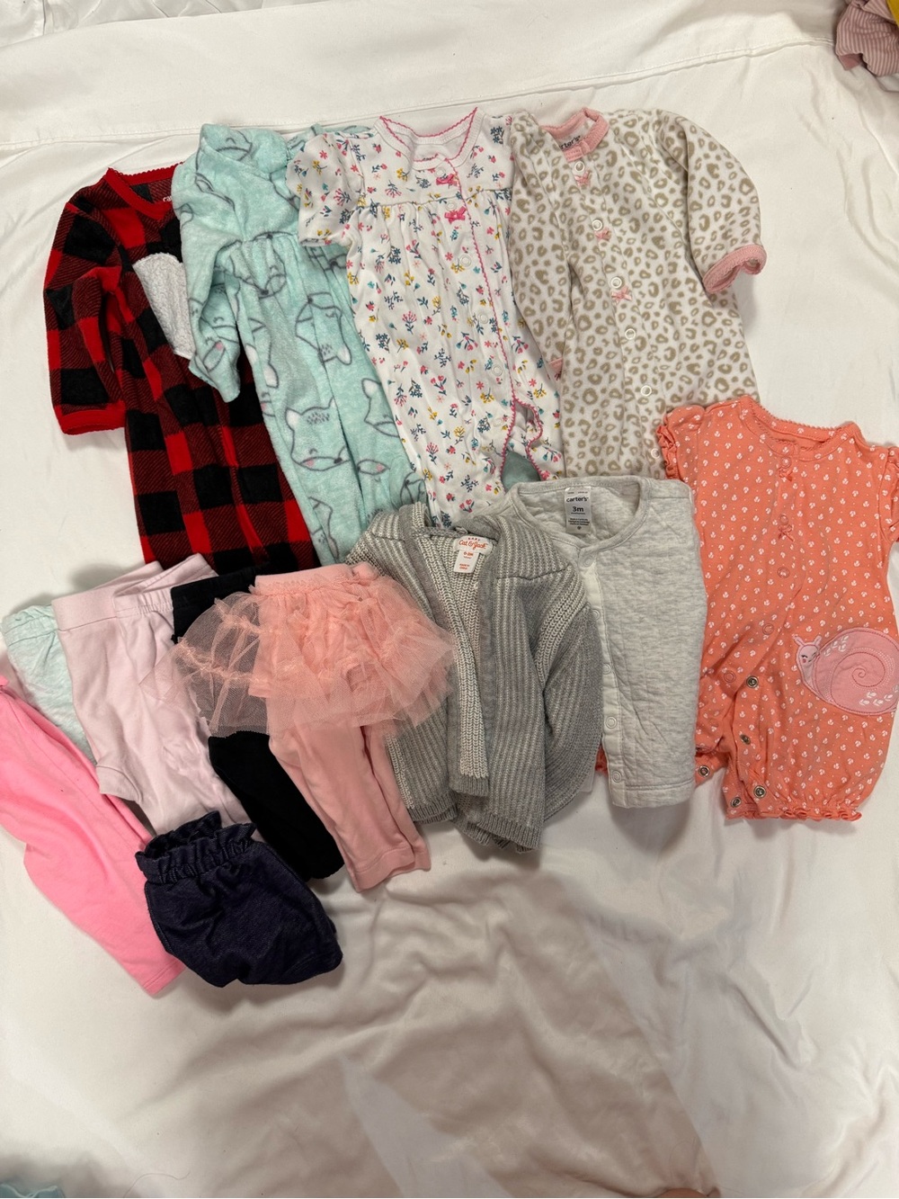 Baby Girls Clothing Bundle - Mixed Colors (Pink, Gray, Coral, Mint, Red)